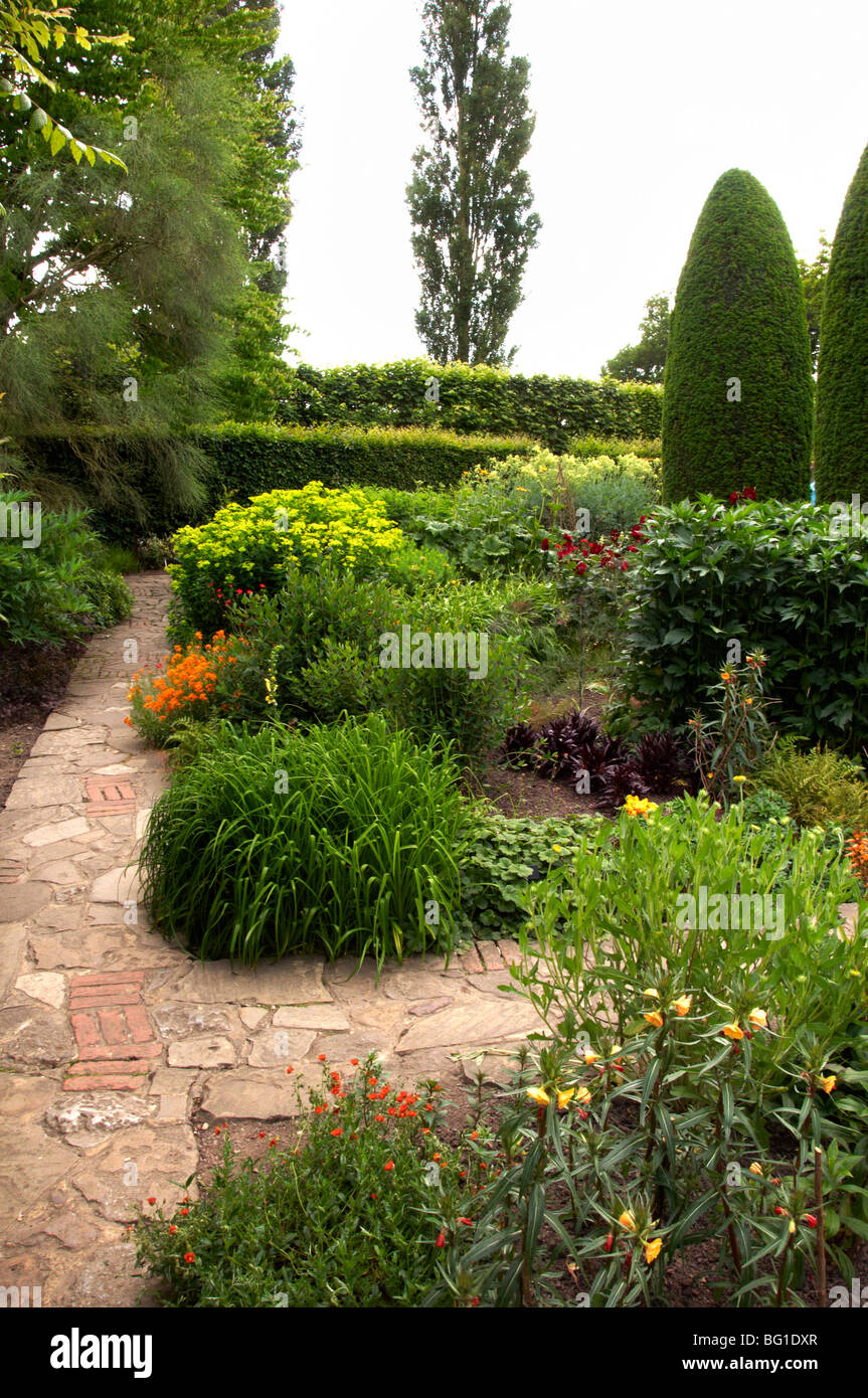 A view of garden flower beds in summer Stock Photo - Alamy