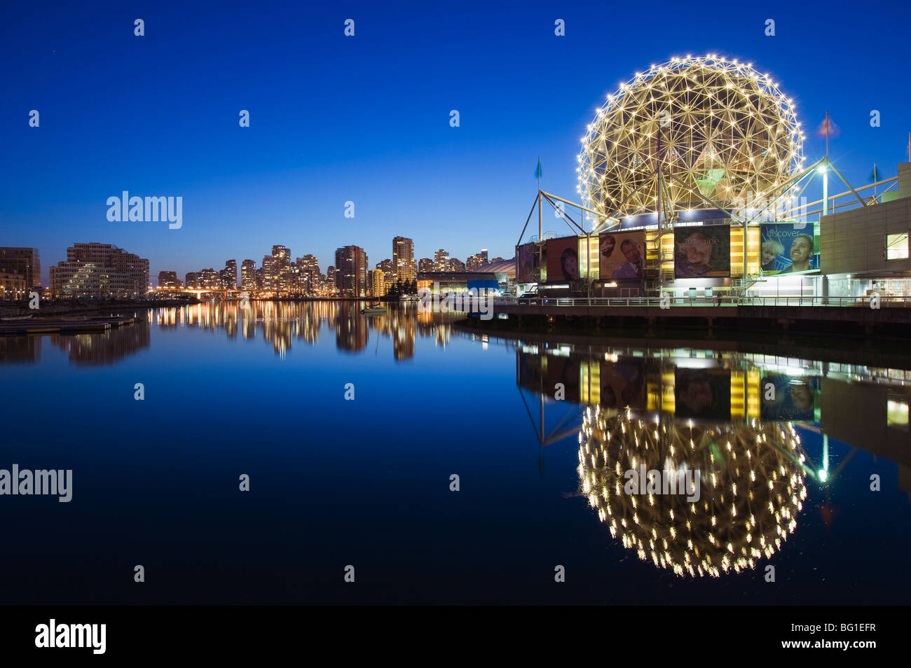 Telus Science World, on False Creek, Vancouver, British Columbia, Canada, North America Stock Photo