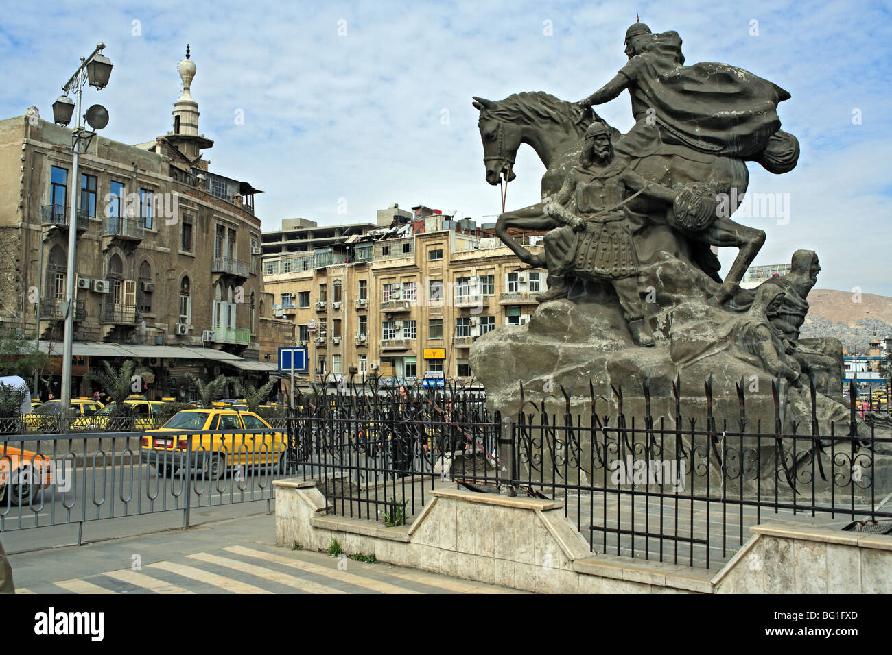 Monument to Saladin in Damascus, Syria Stock Photo Alamy