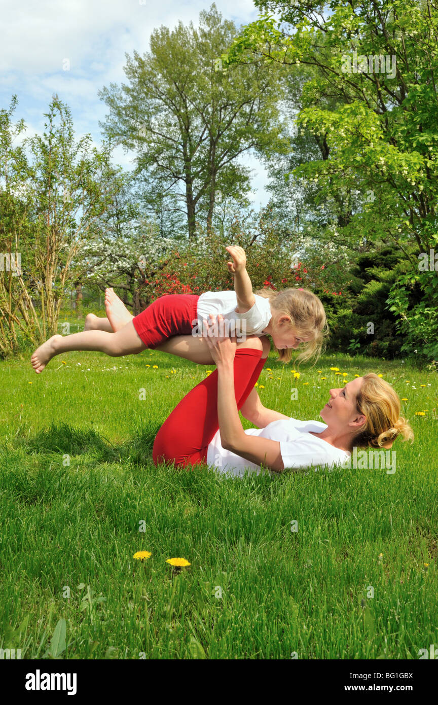Mother and daughter - training Stock Photo - Alamy