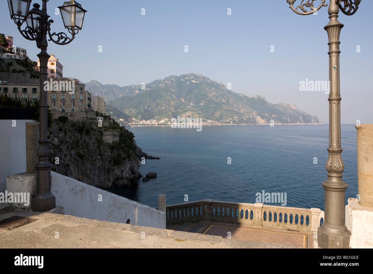 View of the coast from the village of Atrani, Costiera Amalfitana, UNESCO World Heritage Site, Campania, Italy, Europe Stock Photo