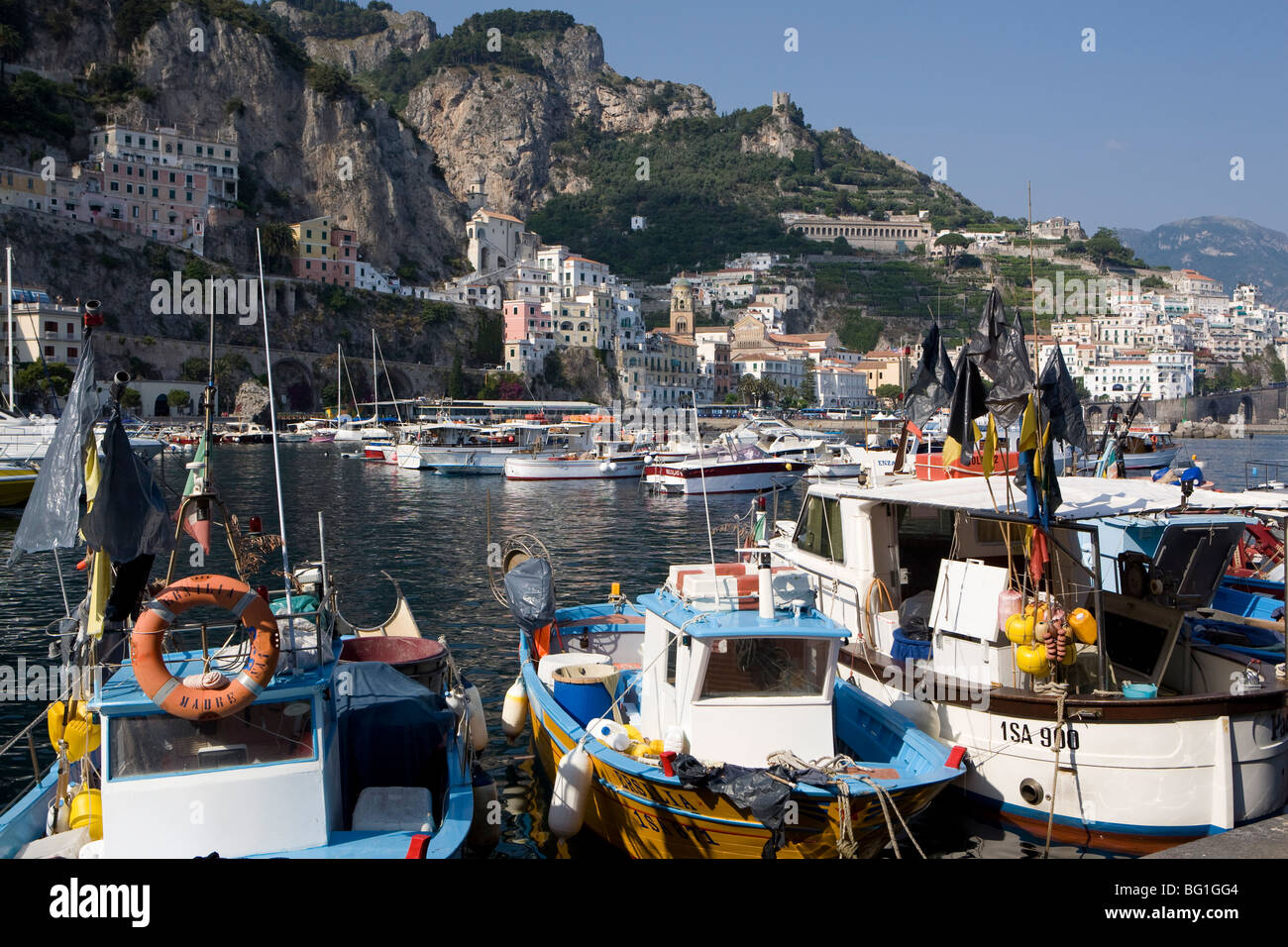 The port of Amalfi, Costiera Amalfitana, UNESCO World Heritage Site, Campania, Italy, Europe Stock Photo