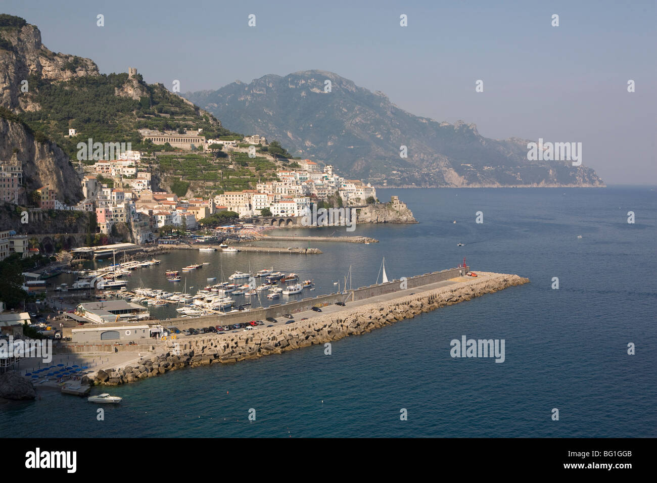 View of Amalfi, Costiera Amalfitana, UNESCO World Heritage Site, Campania, Italy, Europe Stock Photo