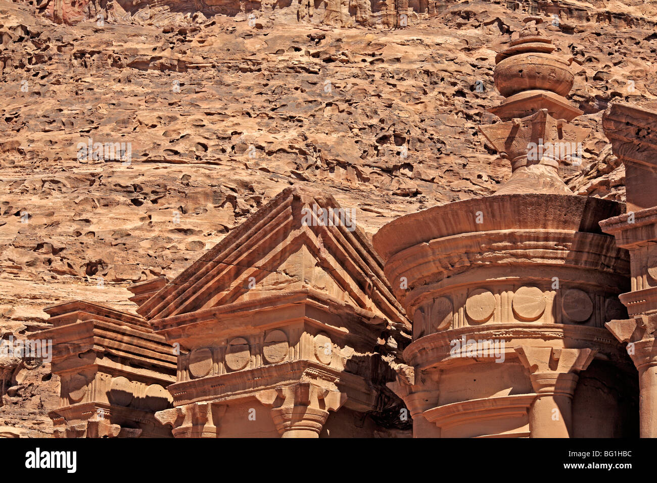 Al Deir (The Monastery), 2 century BC, ancient Nabatean city Petra, Jordan Stock Photo
