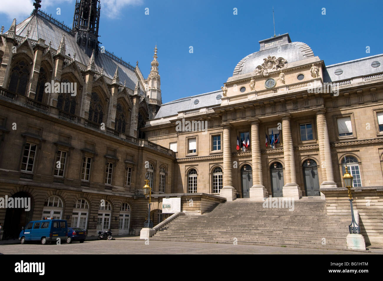 Sainte-Chapelle and Palais de Justice, Ile de la Cite, Paris, France, Europe Stock Photo