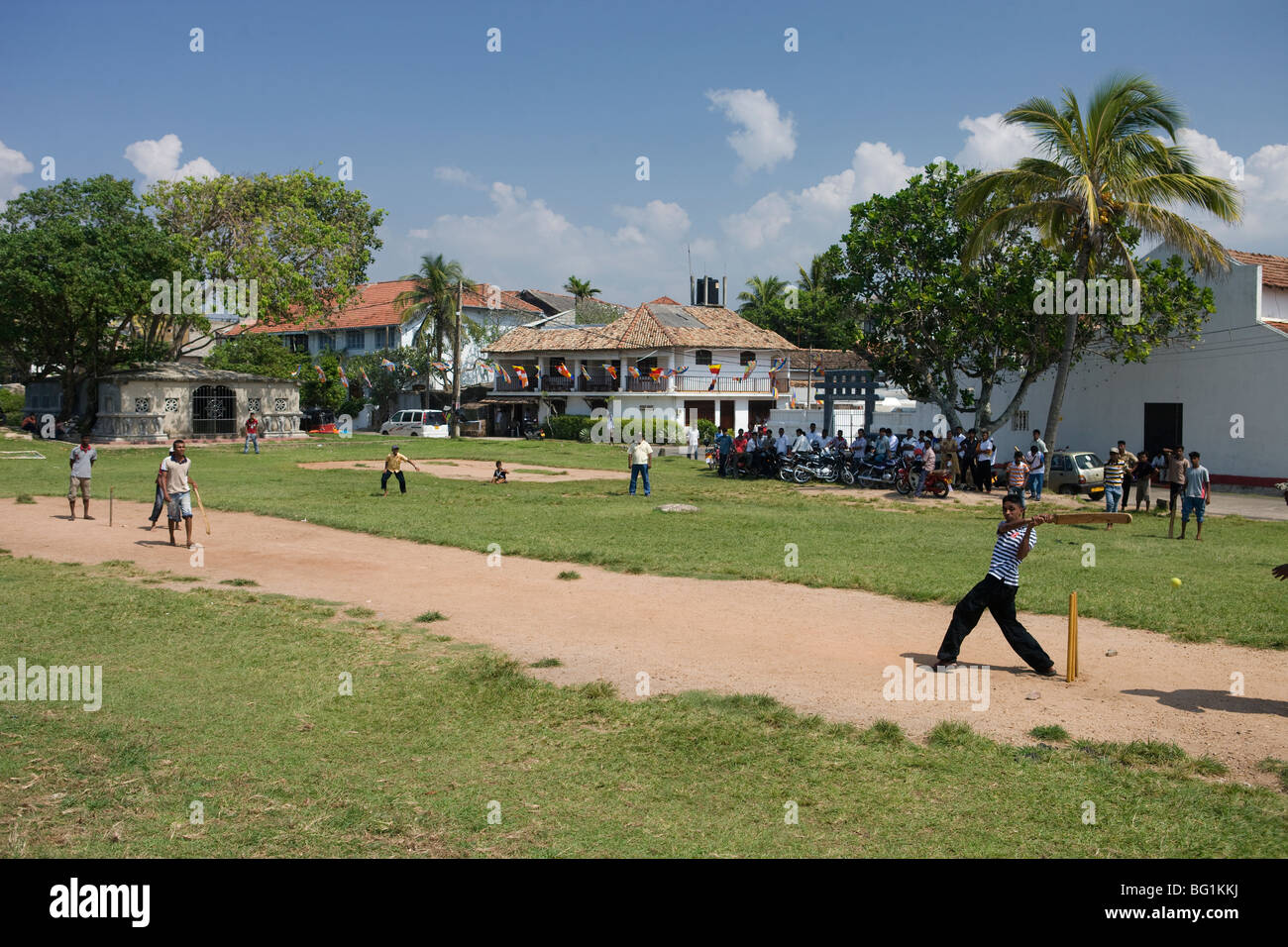 Cricket match, Galle Fort, Sri Lanka Stock Photo