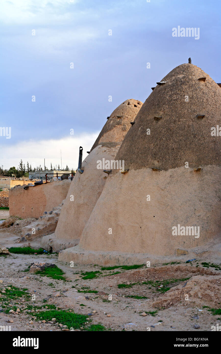 Village with traditional beehive house built of brick and mud, Srouj village, Syria, Middle East Stock Photo