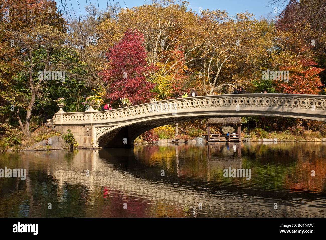 Bow Bridge, Central Park, NYC Stock Photo