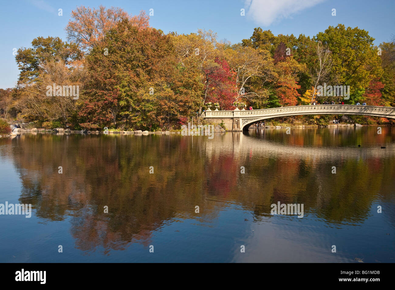 Bow Bridge, Central Park, NYC Stock Photo