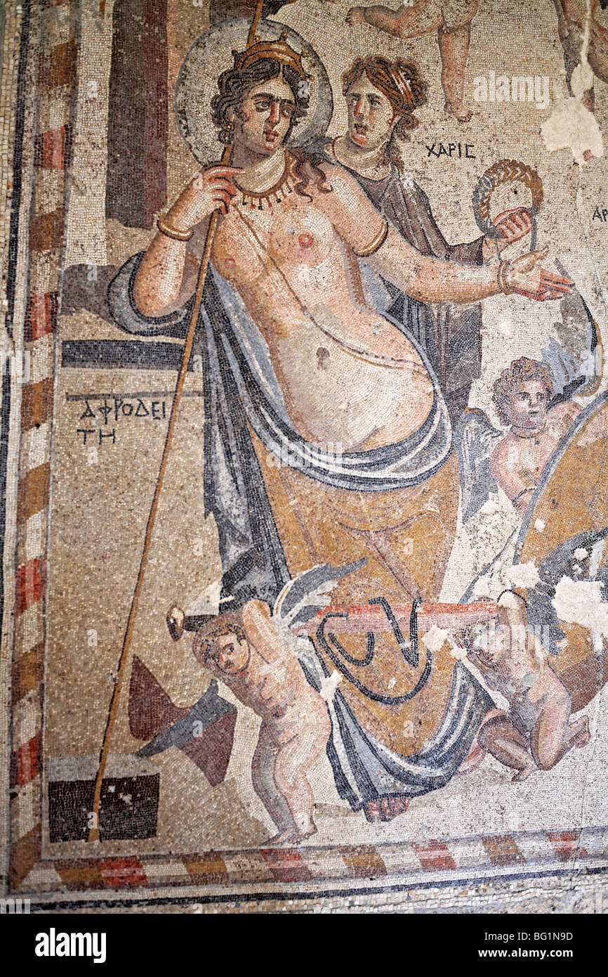 Roman mosaics, Shahba (Philippopolis), Syria Stock Photo