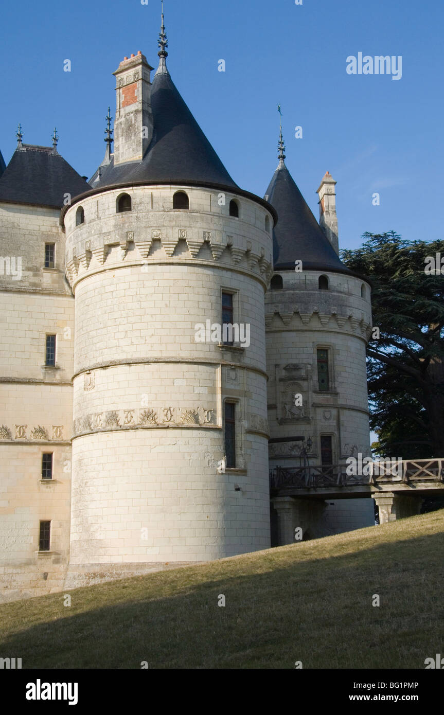 The Gate Towers, Chateau de Chaumont, Loir-et-Cher, Loire Valley, France, Europe Stock Photo