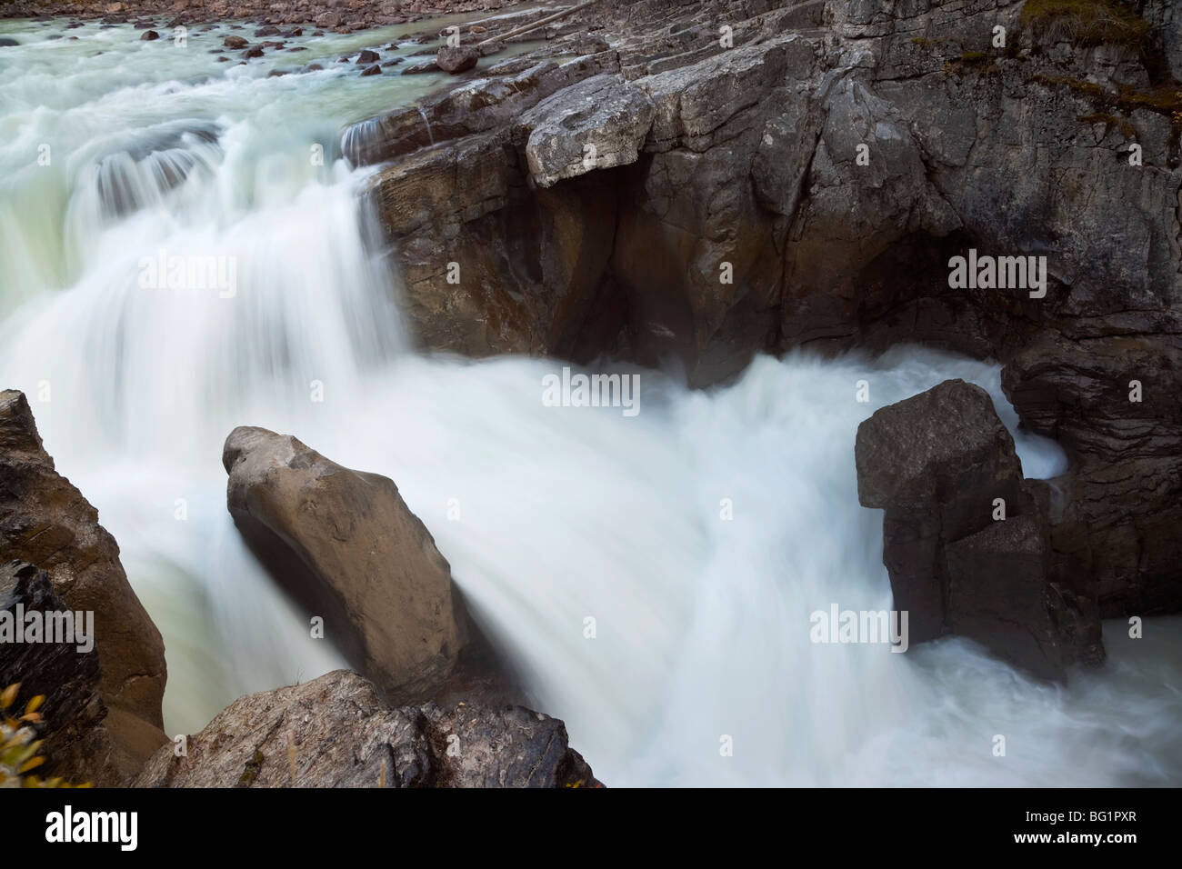 Sunwapta Falls in Alberta's jasper national park Stock Photo