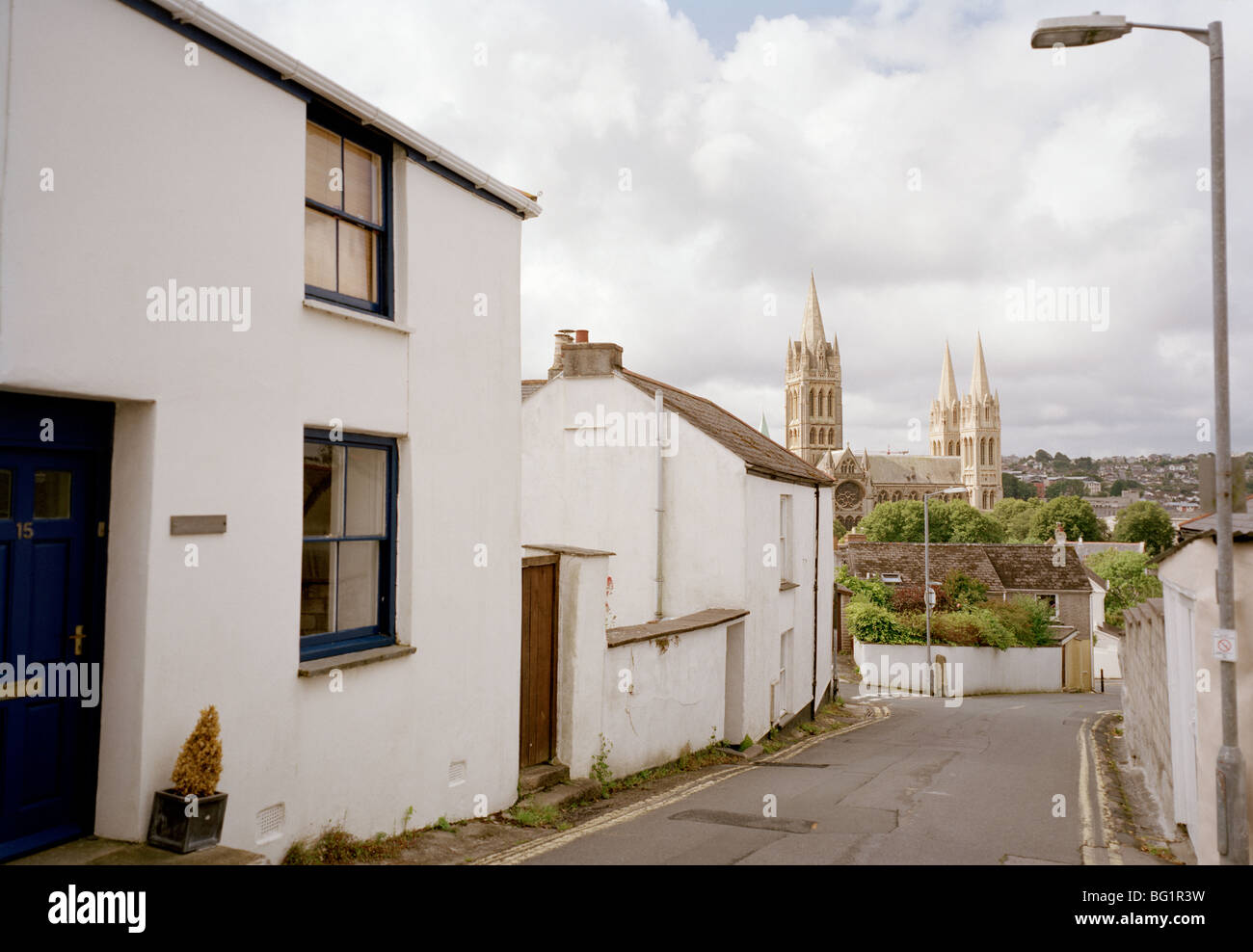 Truro Cathedral in the city of Truro in England in Great Britain in the United Kingdom UK. Cities House Religion Stock Photo