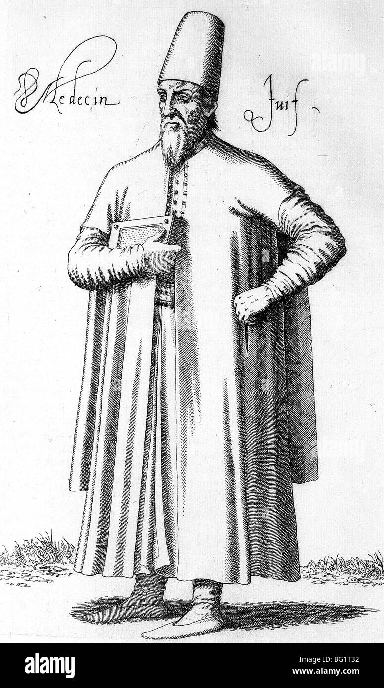 JEWISH DOCTOR  from a  French engraving of 1568 Stock Photo