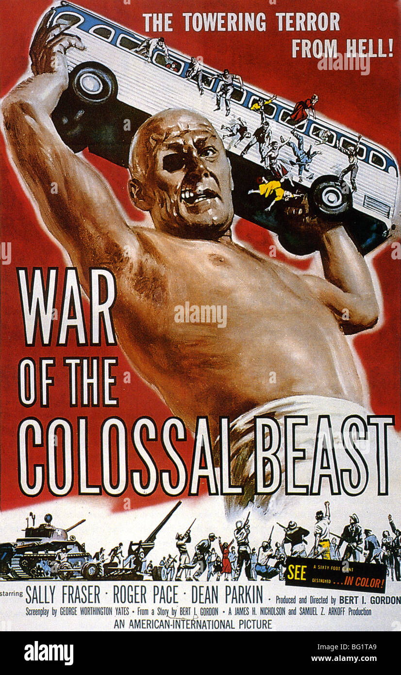 WAR OF THE COLOSSAL BEAST Poster for 1958 American International Pictures film Stock Photo