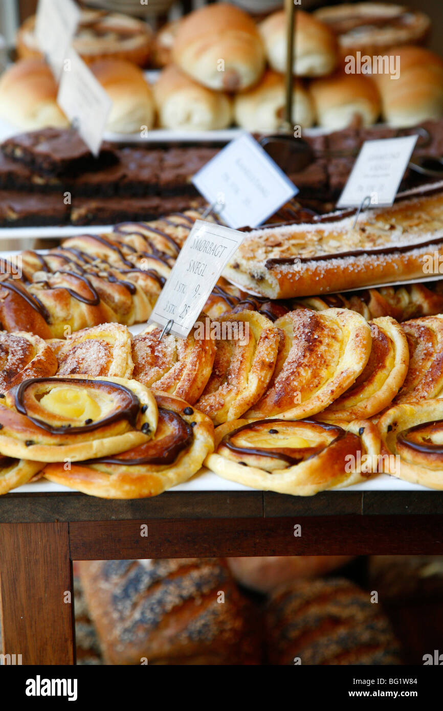 Traditional Danish pastry at Bager Lucas bakery in Tonder, Jutland
