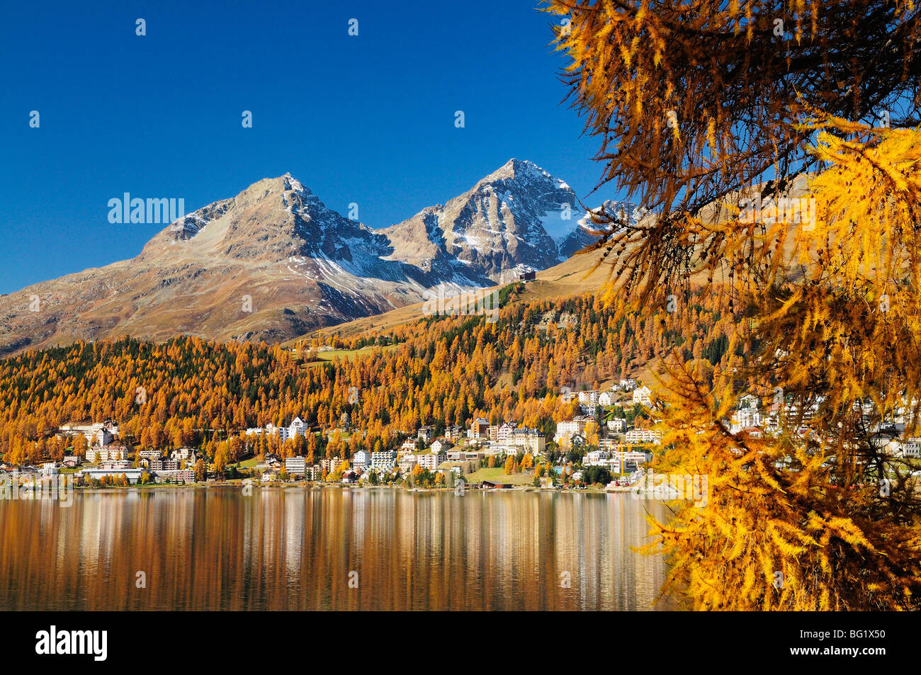 St. Moritzer See, St. Moritz, Switzerland, Europe Stock Photo