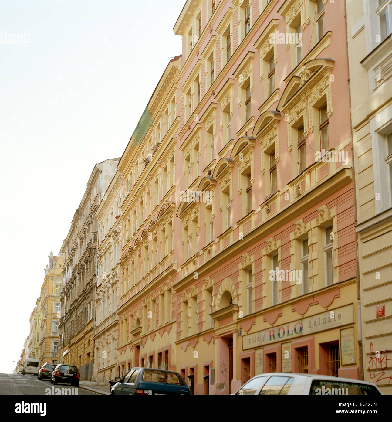 World Travel. The architecture and buildings in Vinohrady in Prague in