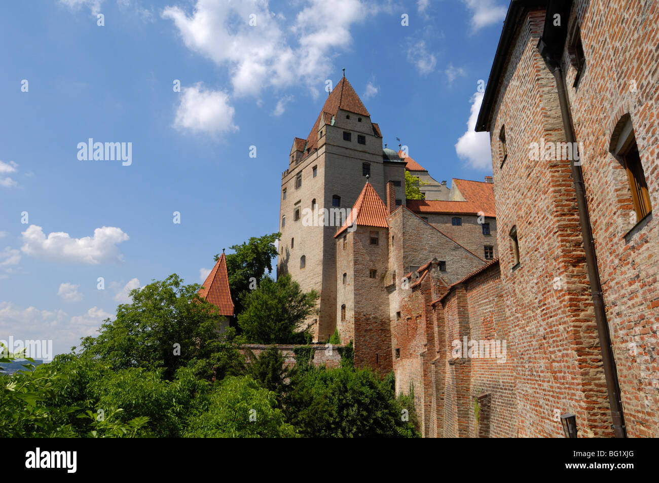 Castle Burg Trausnitz, Landshut, Bavaria, Germany, Europe Stock Photo
