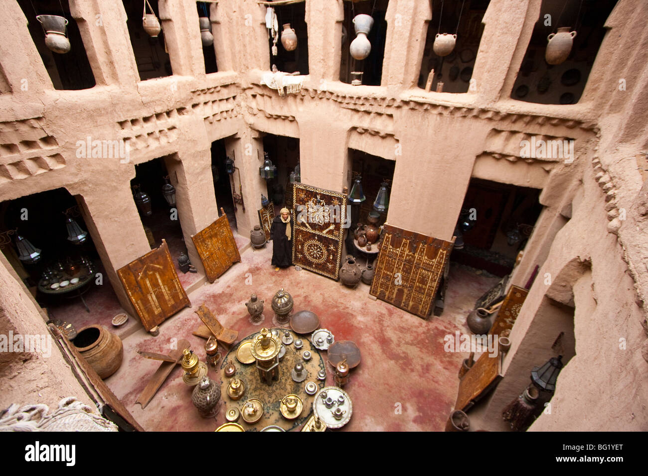 Kasbah and Souvenir shop in Village of Amezrou in Zagora Morocco Stock Photo