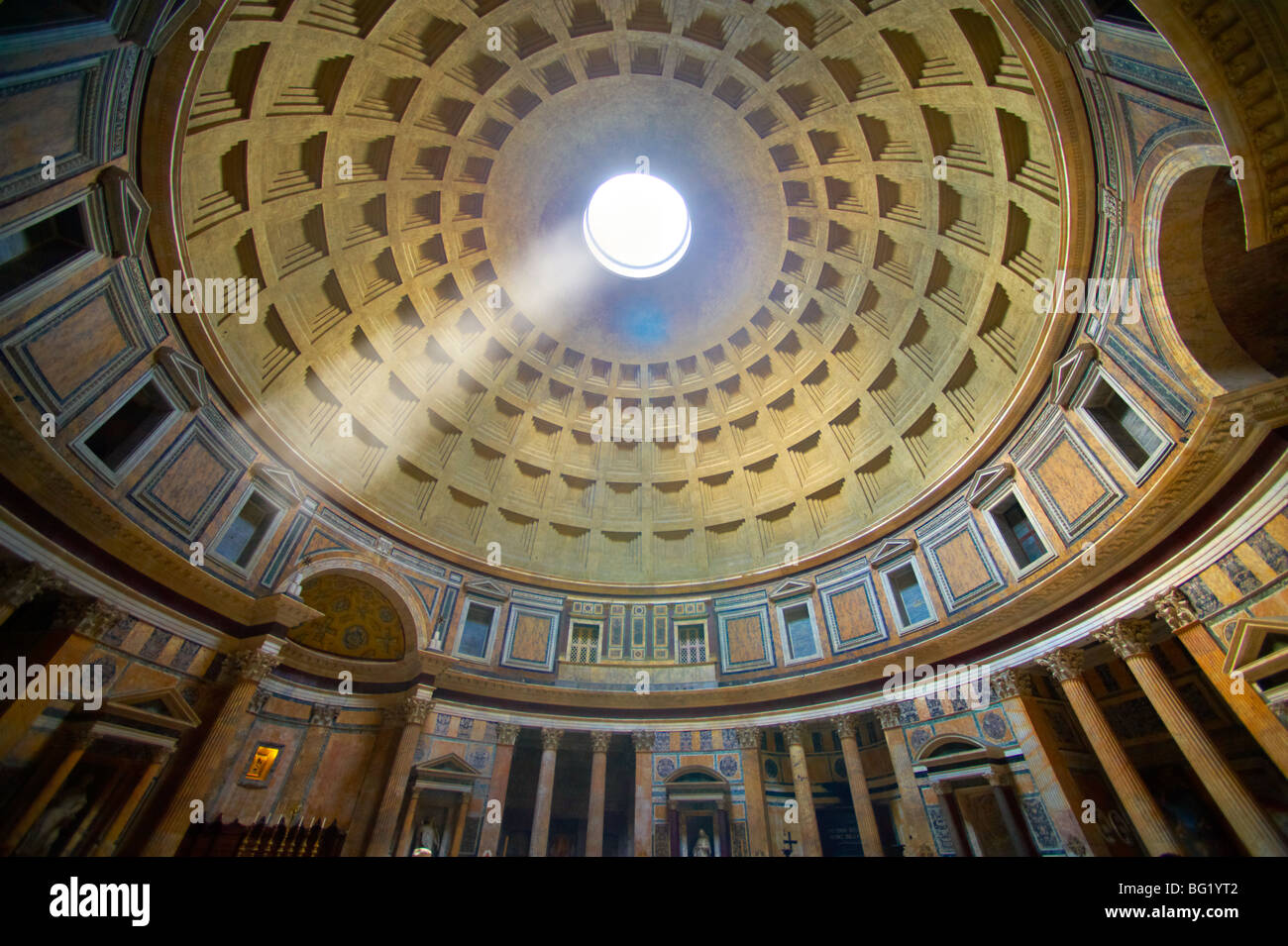 Pantheon dome interior,  Rome Stock Photo