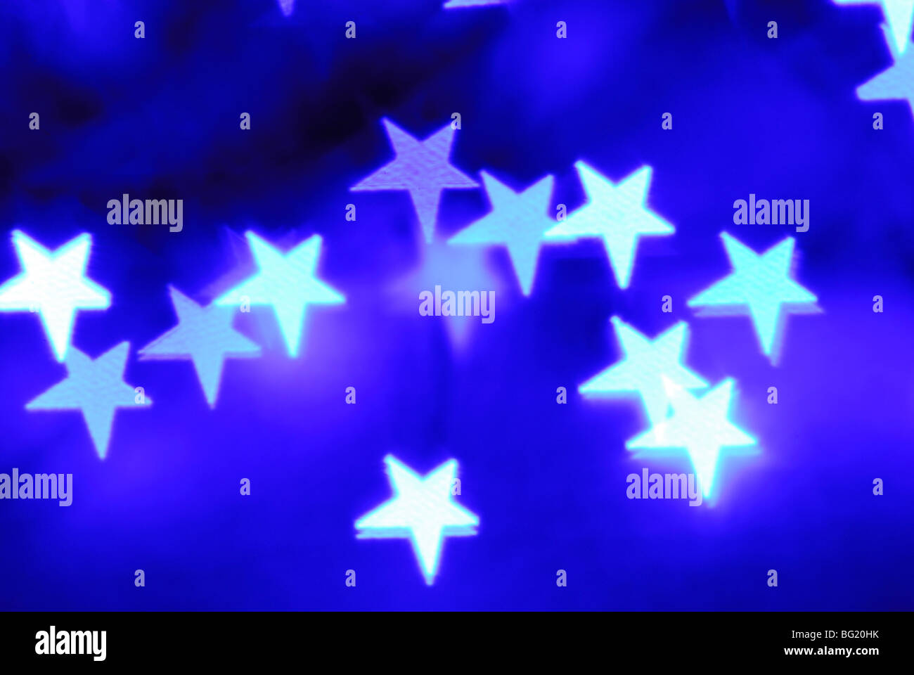 Abstract stars on blue background Stock Photo