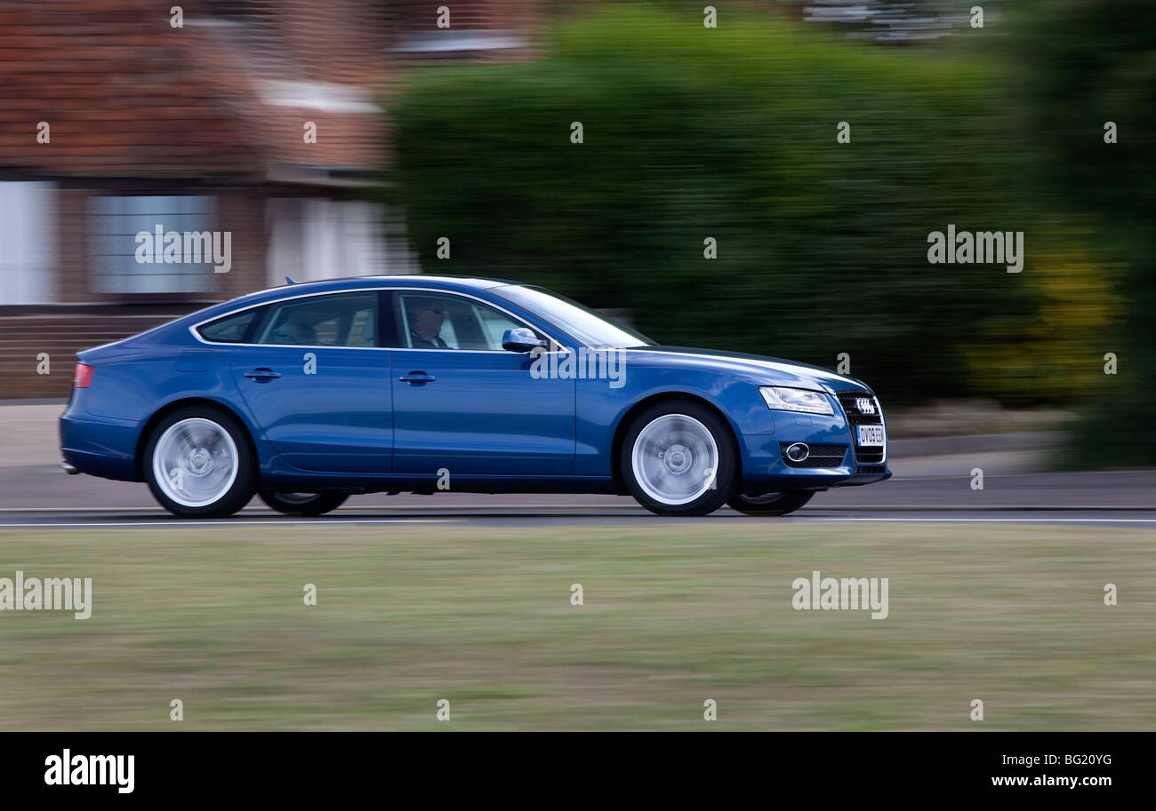 Audi A5 Sportback driving at speed Stock Photo
