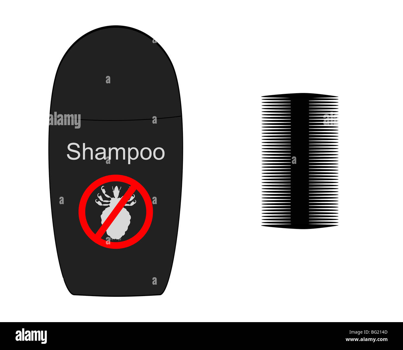 Lice shampoo and comb on white background Stock Photo Alamy