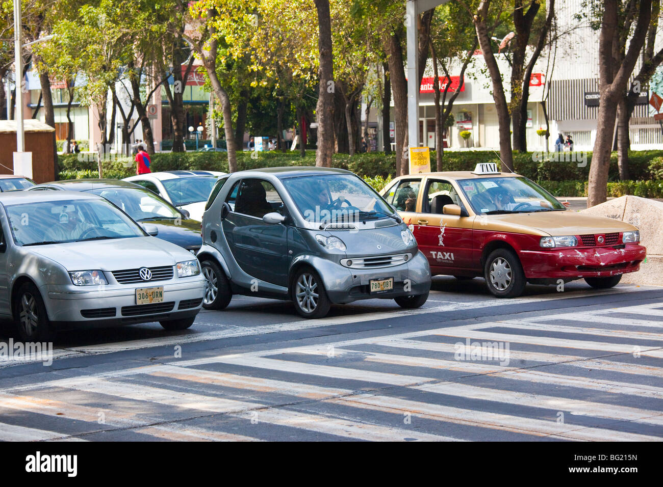 Mercedes Bez Fortwo Smart Car in Mexico City Stock Photo