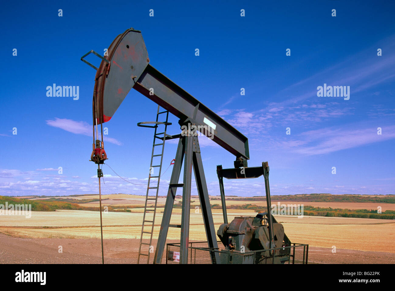 Pump Jack (Oil Donkey) pumping at Oil Well in Oil Field north of Fort Stock Photo 27090971 Alamy