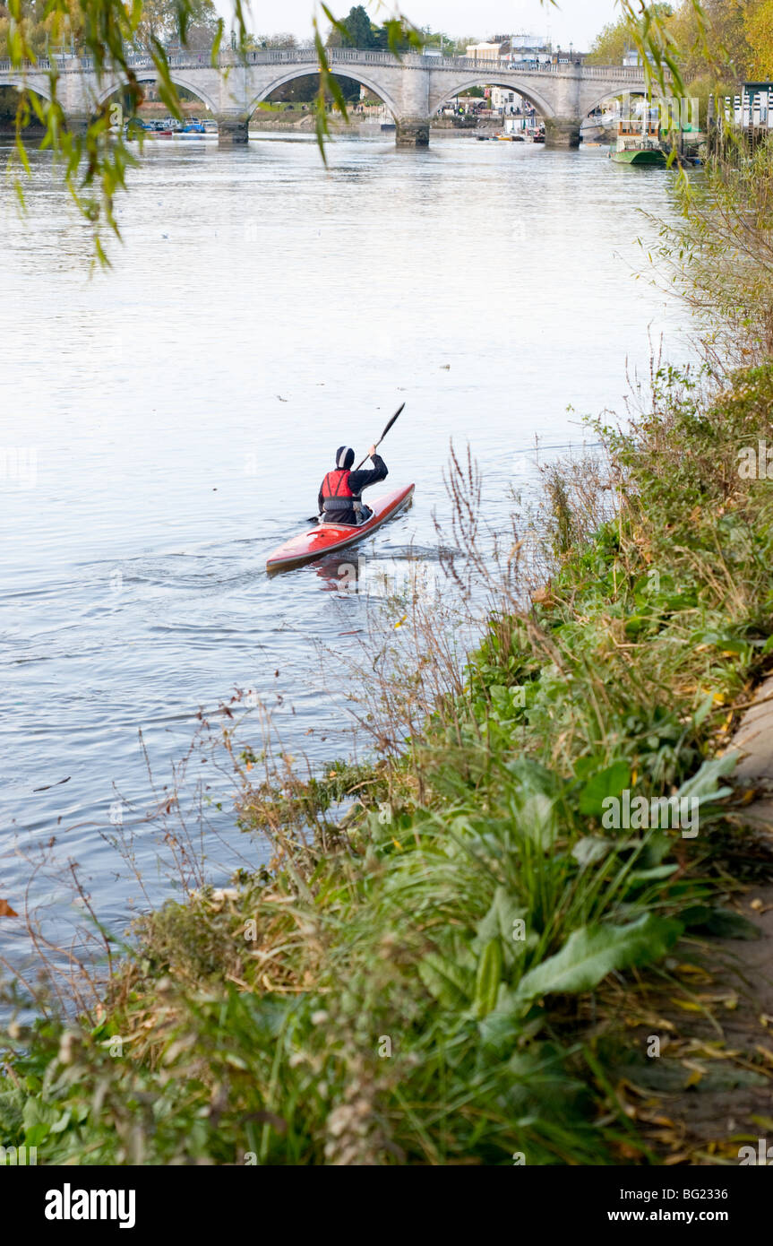 kayak Richmond upon thames Stock Photo Alamy