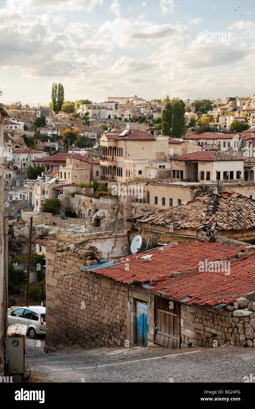 Hillside street in Urgup, Cappadocia in Nevsehir Province, Turkey Stock