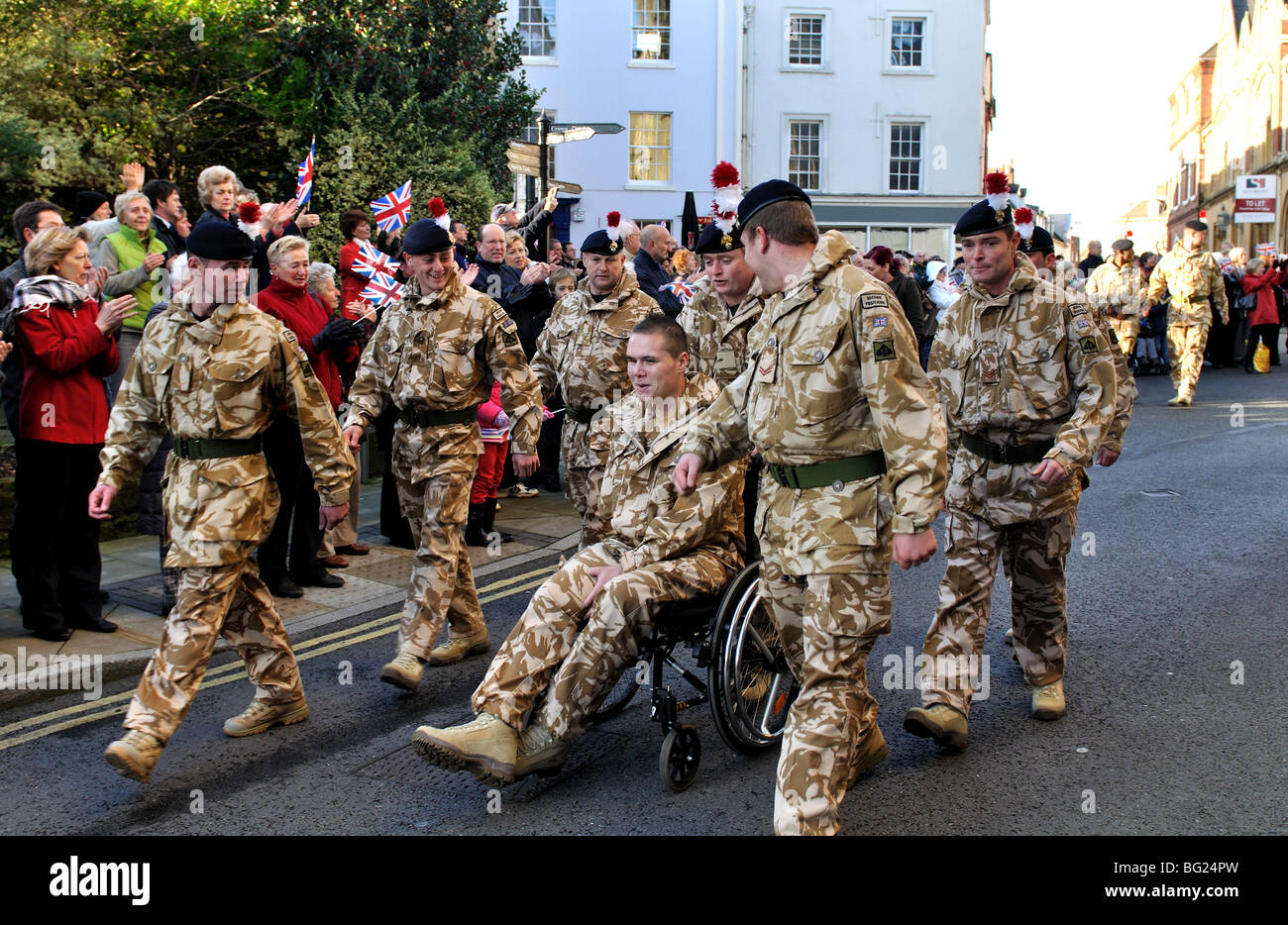 2nd Battalion Royal Regiment of Fusiliers Homecoming Parade, Warwick, Warwickshire, England, UK Stock Photo