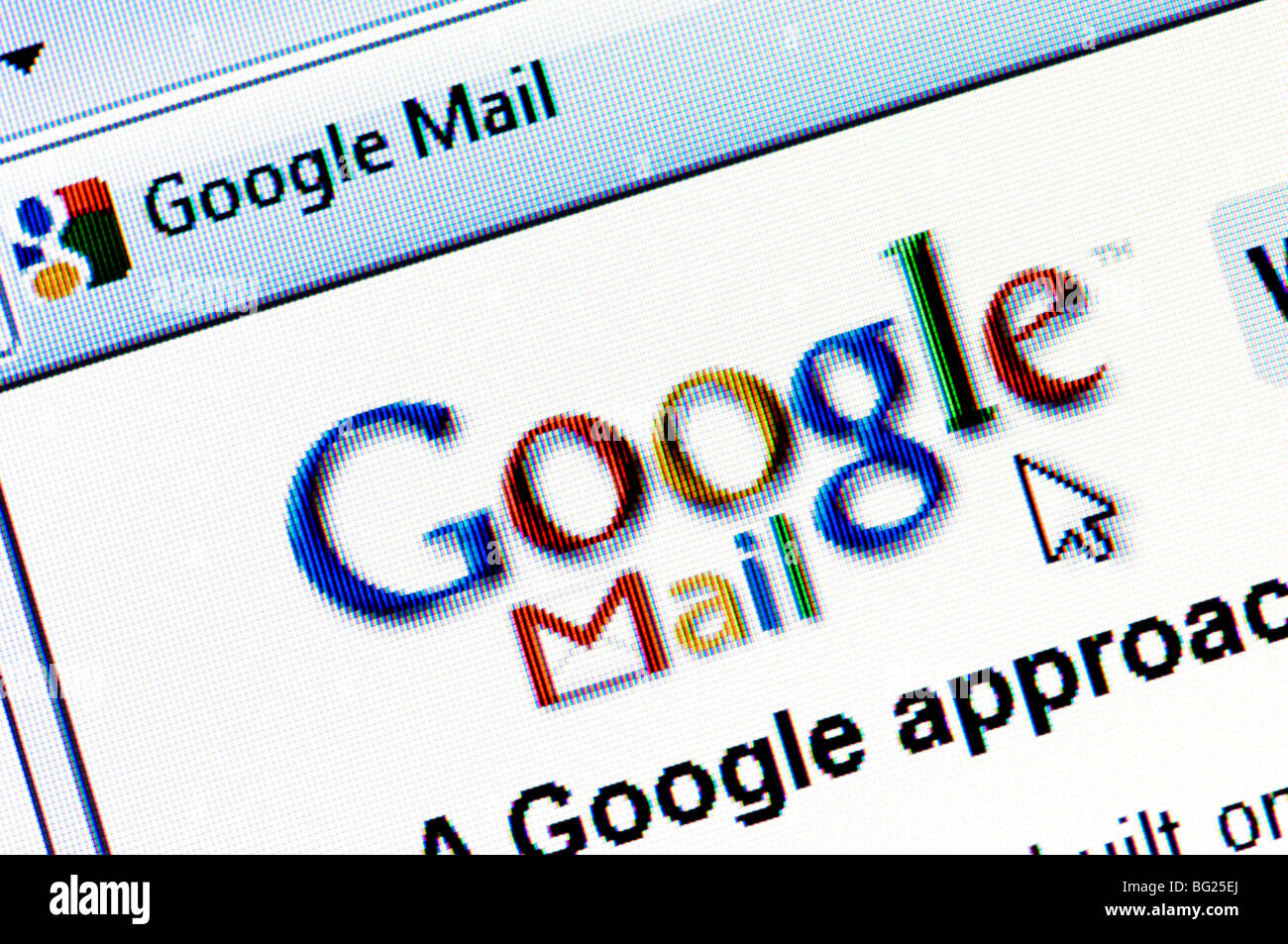 Screenshot of the Google Mail website (aka GMail) - the free email service run by internet giant Google. Editorial use only. Stock Photo