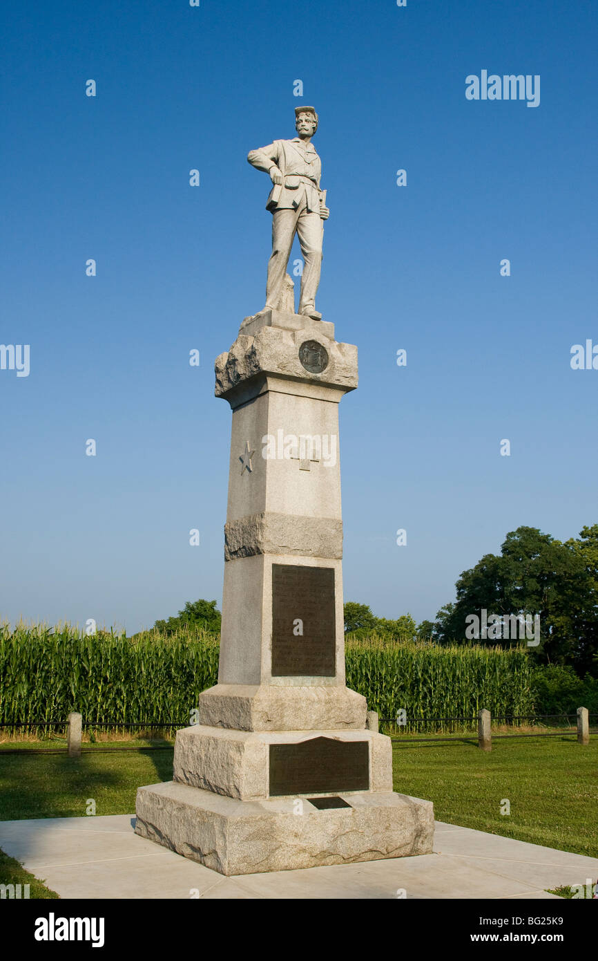 Monument to the 14th Regiment, New Jersey Volunteer Infantry which fought at the battle of Monocacy, July 9th, 1864 Stock Photo