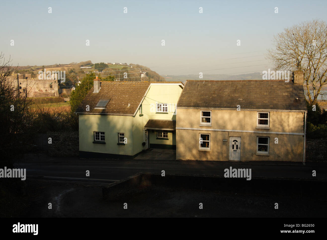 Dylan Thomas's former home, Laugharne, Carmarthenshire, Wales, UK Stock Photo