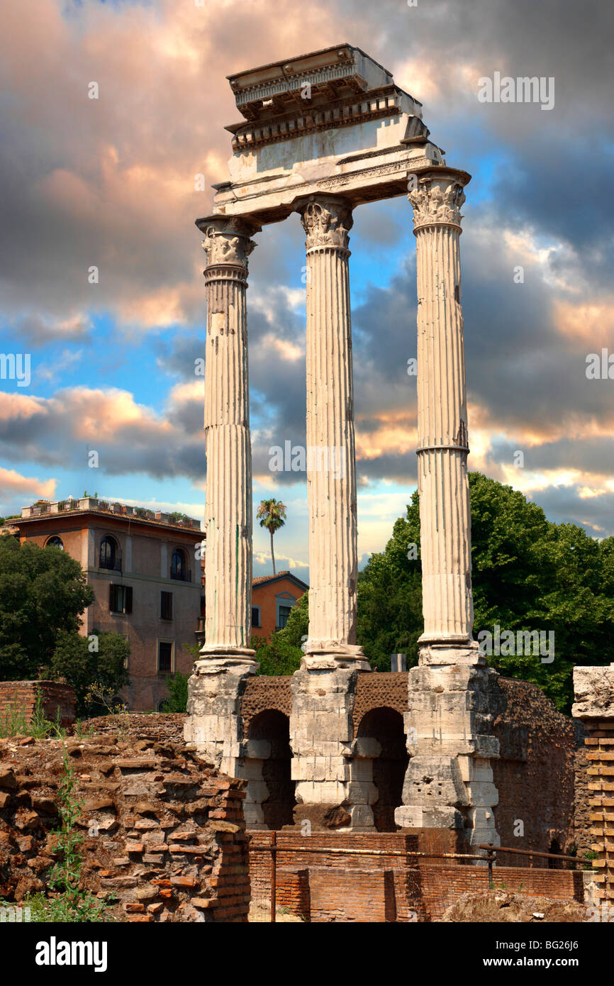 The Temple of Castor and Pollux, The Forum Rome Stock Photo Alamy