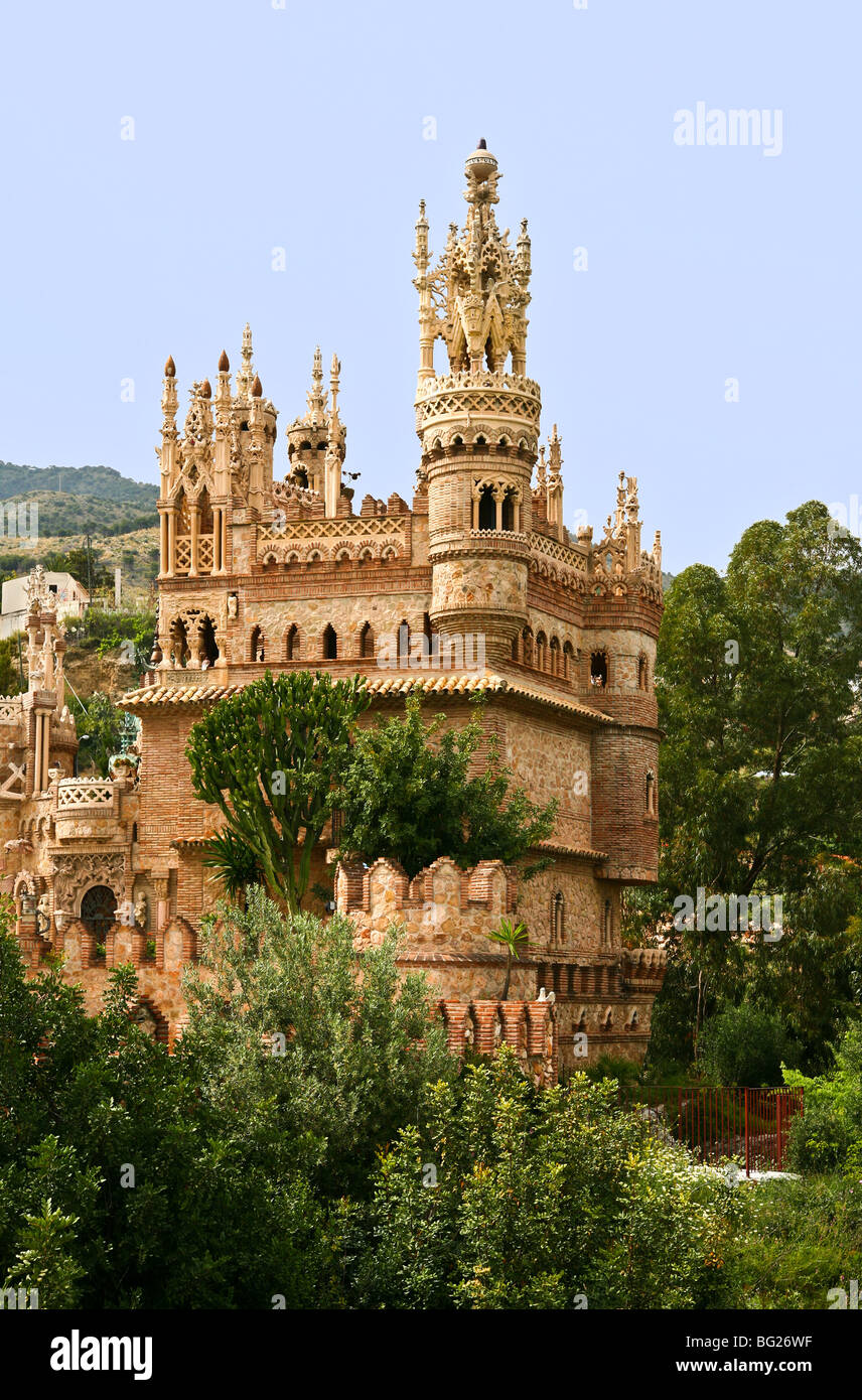 Castillo Monumento Colomares Castle monument in Benalmadena, Andalucia, Spain. Stock Photo