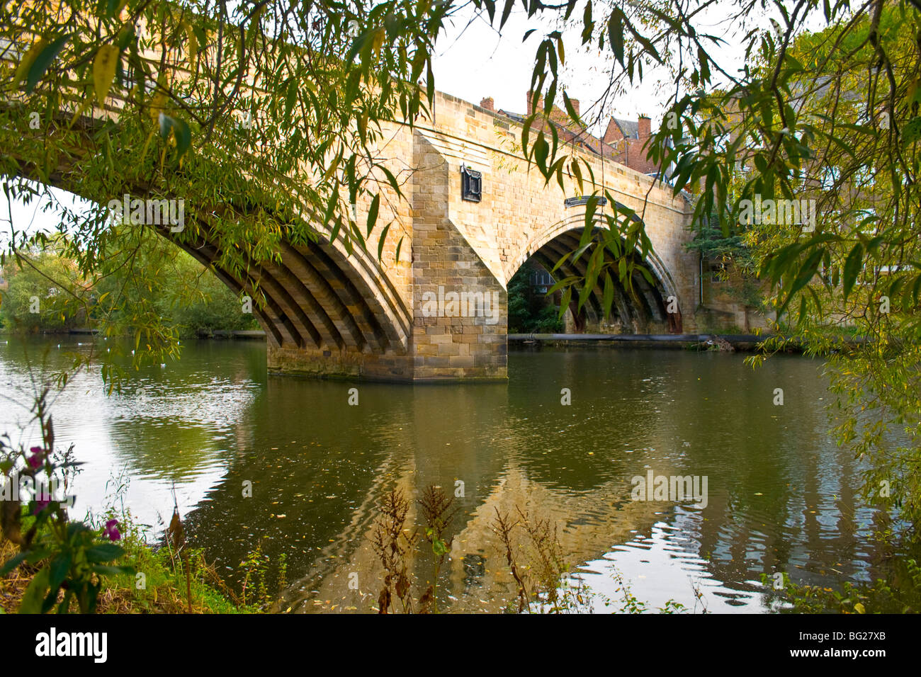 Framwellgate Bridge over the river Wear in County Durham north east England Stock Photo