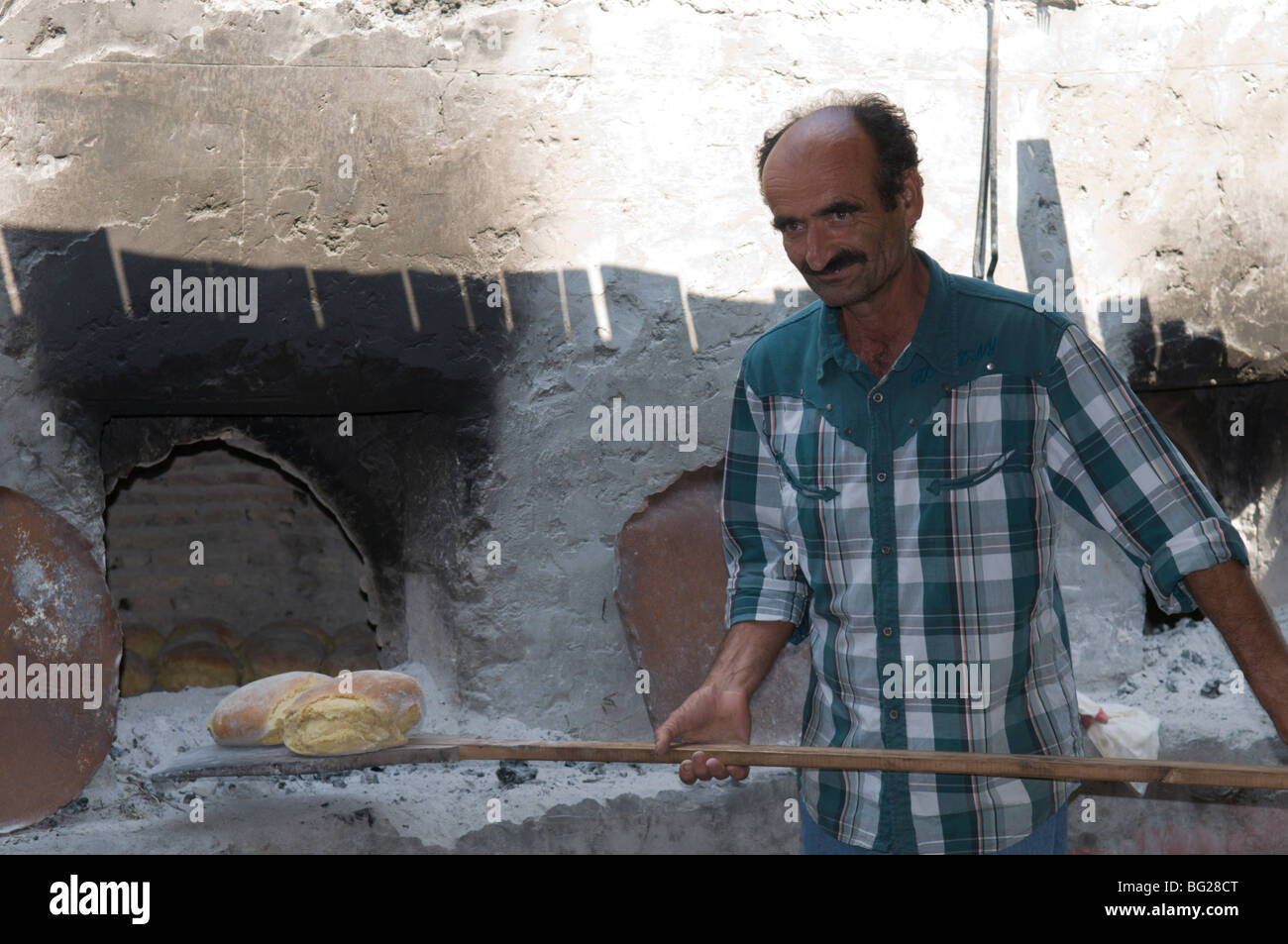 Greece Zakynthos Zante Greek Island October Bread Being Baked By A 