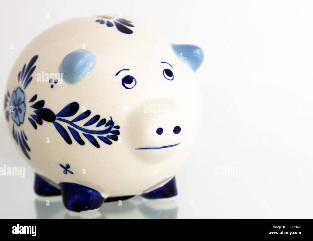 Delft Blue Ceramics Piggy Bank on a white background Stock Photo - Alamy