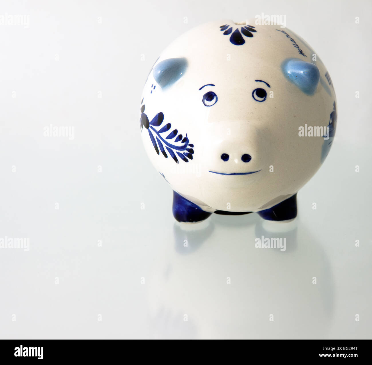 Delft Blue Ceramics Piggy Bank on a white background Stock Photo - Alamy