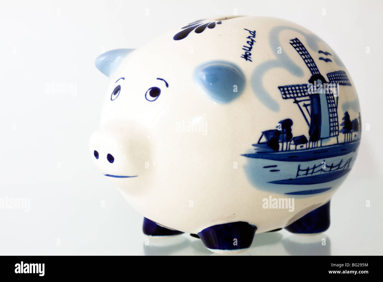 Delft Blue Ceramics Piggy Bank on a white background Stock Photo - Alamy