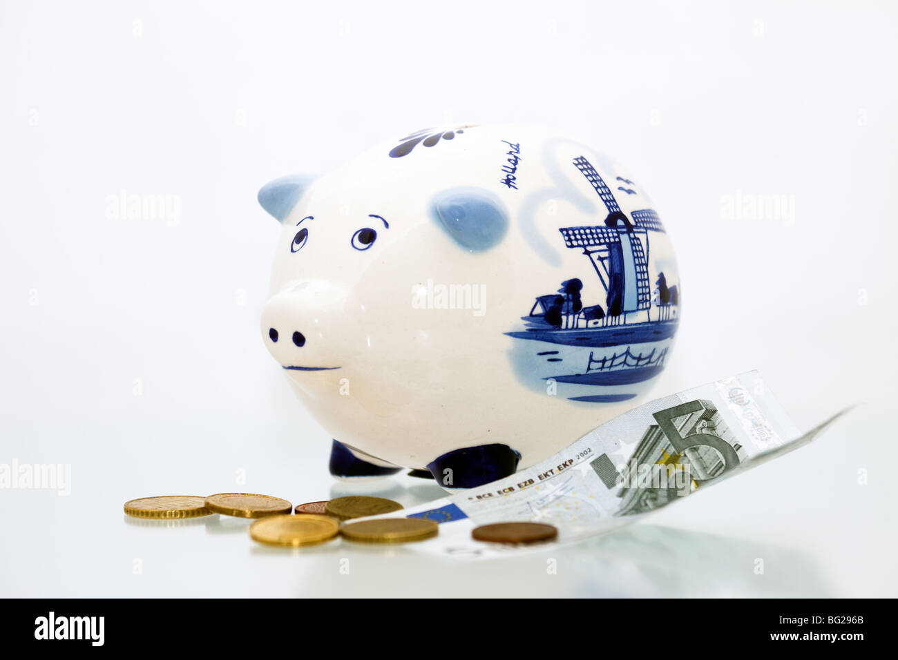 Delft Blue Ceramics Piggy Bank on a white background Stock Photo - Alamy