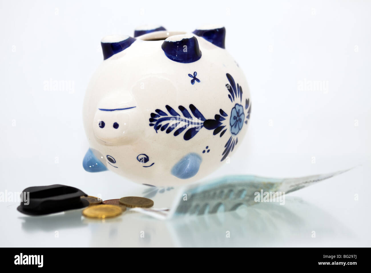 Delft Blue Ceramics Piggy Bank on a white background Stock Photo - Alamy