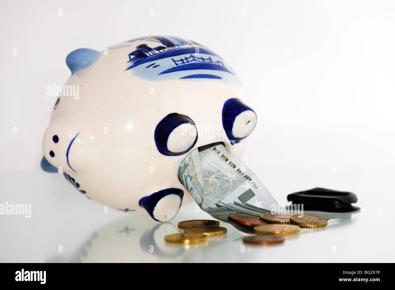 Delft Blue Ceramics Piggy Bank on a white background Stock Photo - Alamy