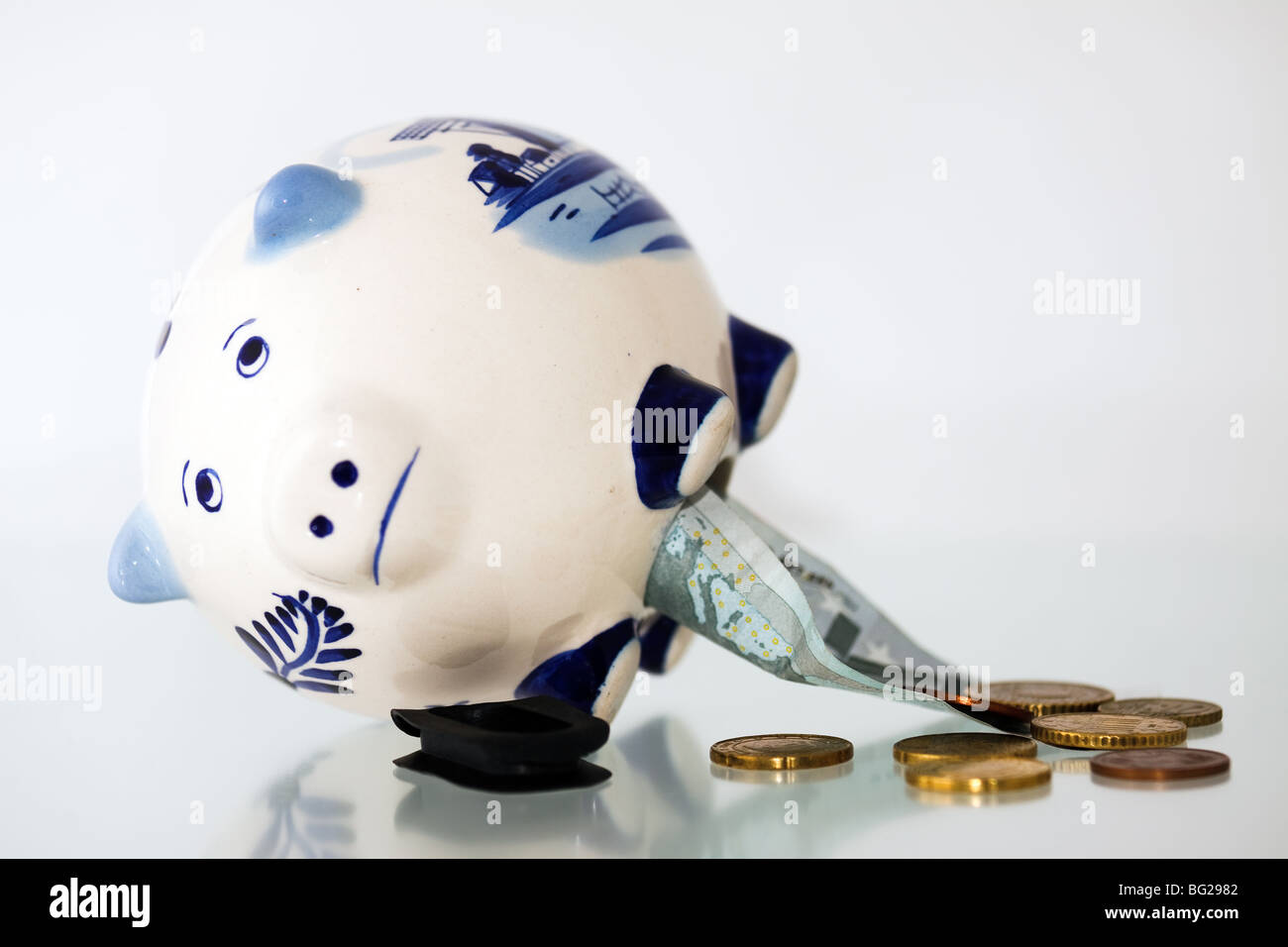Delft Blue Ceramics Piggy Bank on a white background Stock Photo - Alamy