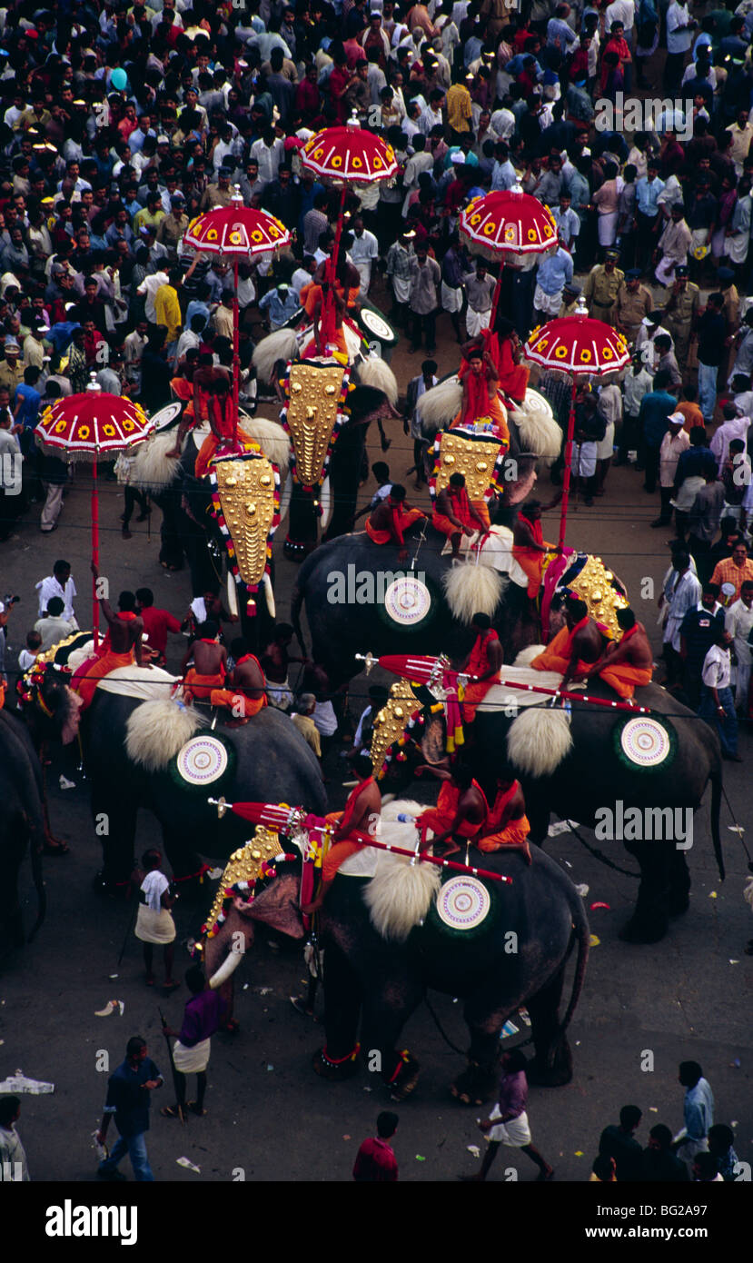 Thrissur pooram in Kerala,South India Stock Photo