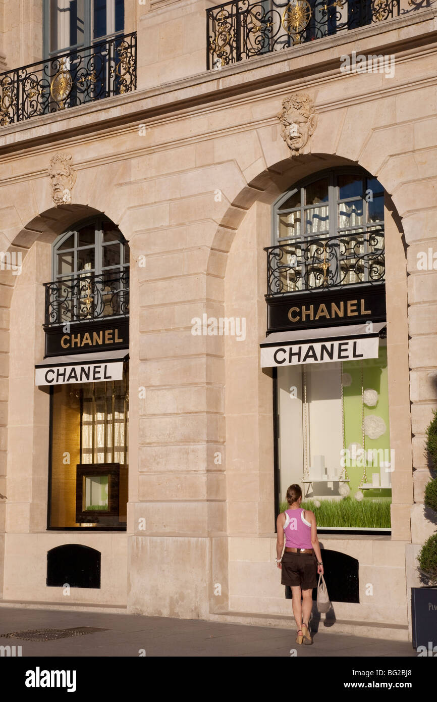 Facade of a Chanel store, shop, in Paris, France Stock Photo - Alamy