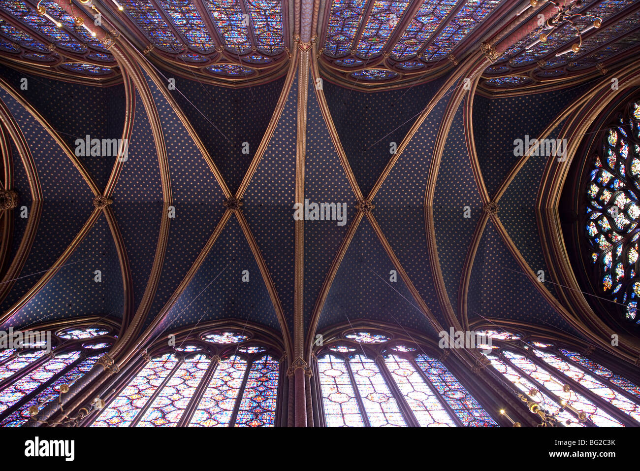 Stained Glass Window in the Upper Chapel in the Ste Chapelle; Paris